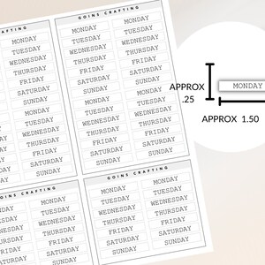 Standard Size Days of the Week Headers, Minimal Planner Stickers ...