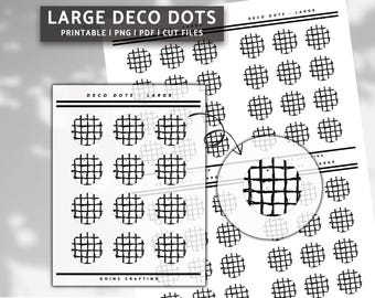 LARGE DECO DOTS, minimal planner stickers, journal stickers, digital stickers, bullet journal, hobonichi
