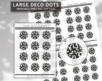 LARGE DECO DOTS, minimal planner stickers, journal stickers, digital stickers, bullet journal, hobonichi