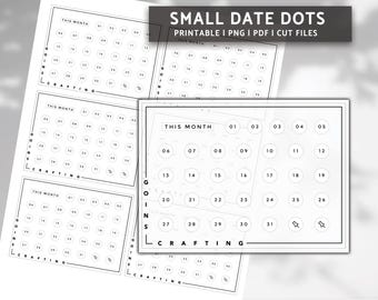 Date dots, hobonichi stickers, minimal planner stickers, functional stickers, bullet journal stickers,