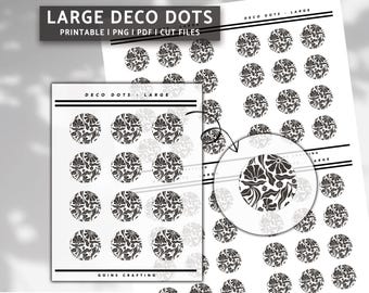 LARGE DECO DOTS, minimal planner stickers, journal stickers, digital stickers, bullet journal, hobonichi