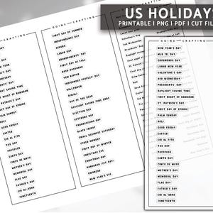 Amerikanska helgdagar djärva, minimalistiska planer stickers, journal stickers, funktionella stickers, digitala stickers, bullet journal