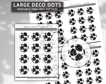LARGE DECO DOTS, minimal planner stickers, journal stickers, digital stickers, bullet journal, hobonichi