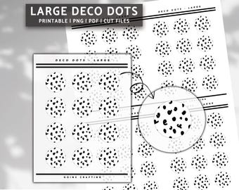 LARGE DECO DOTS, minimal planner stickers, journal stickers, digital stickers, bullet journal, hobonichi