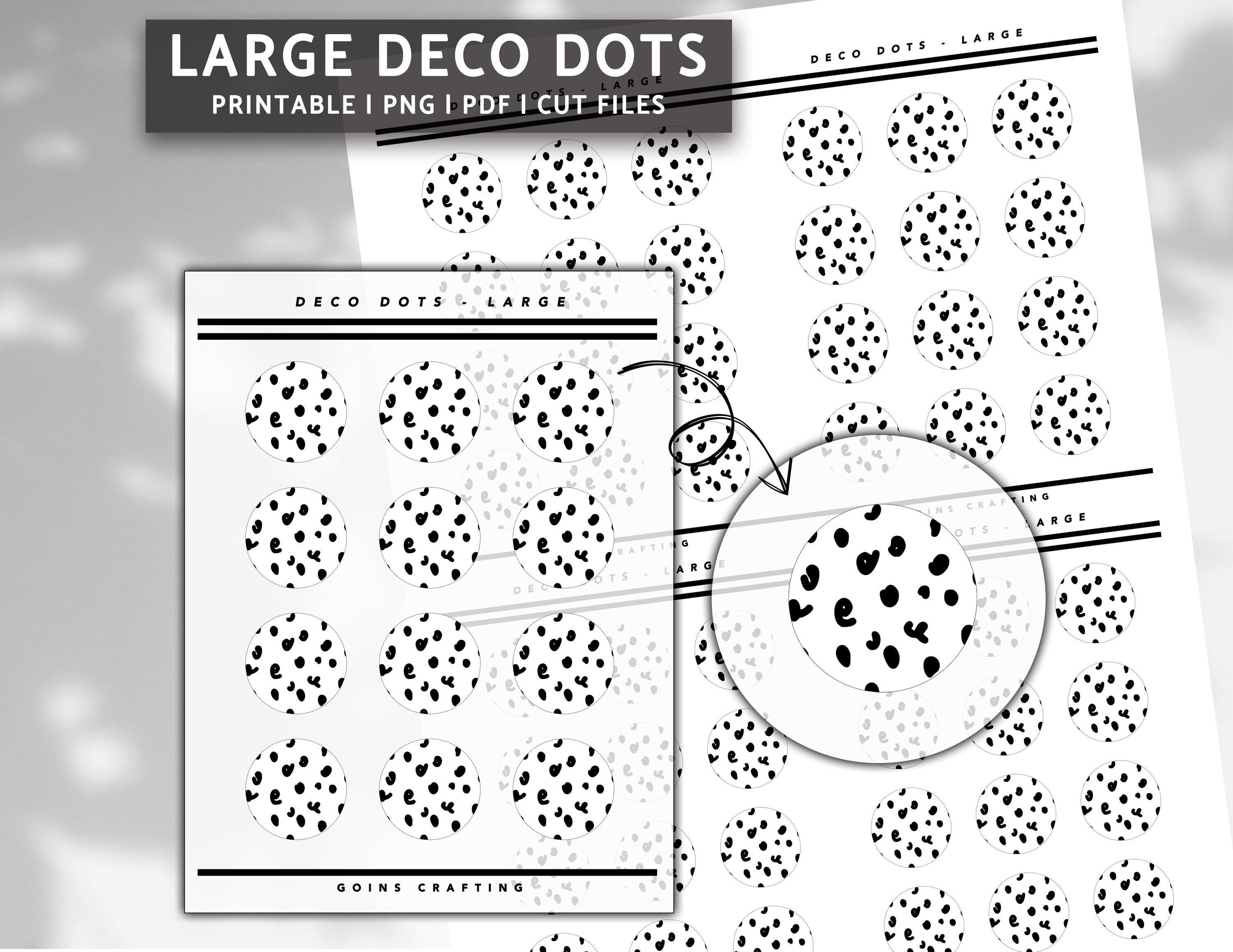LARGE DECO DOTS, Minimal Planner Stickers, Journal Stickers, Digital ...