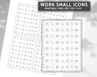 SMALL work icons, minimal icon stickers, minimal planner stickers, journal stickers, functional stickers, printable stickers