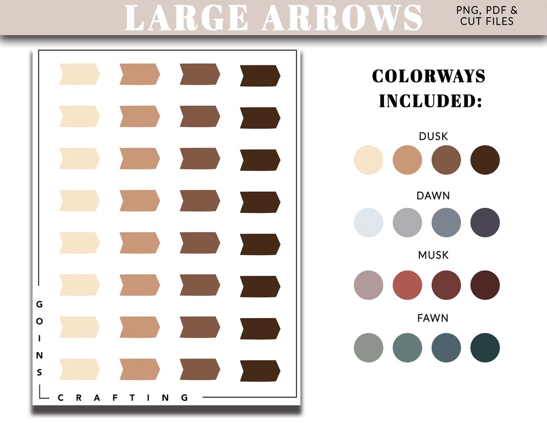 Large Arrow Stickers, Minimal Planner Stickers, Hobonichi Stickers ...