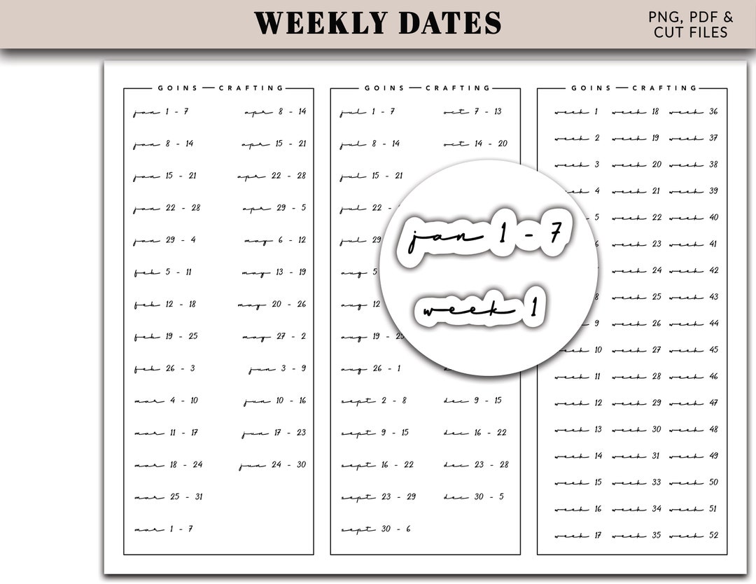 Weekley Planner Cursive 2024 Weeks Cursive, Minimal Planner Stickers, Journal Stickers ...