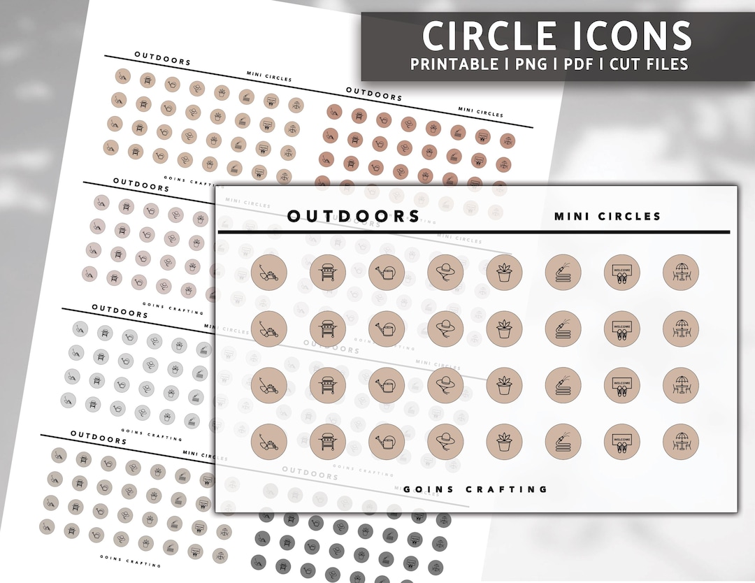MICRO OUTDOORS Icons, Minimal Icon Stickers, Minimal Planner Stickers ...