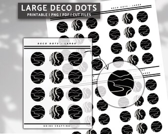 LARGE DECO DOTS, minimal planner stickers, journal stickers, digital stickers, bullet journal, hobonichi