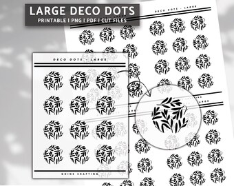 LARGE DECO DOTS, minimal planner stickers, journal stickers, digital stickers, bullet journal, hobonichi