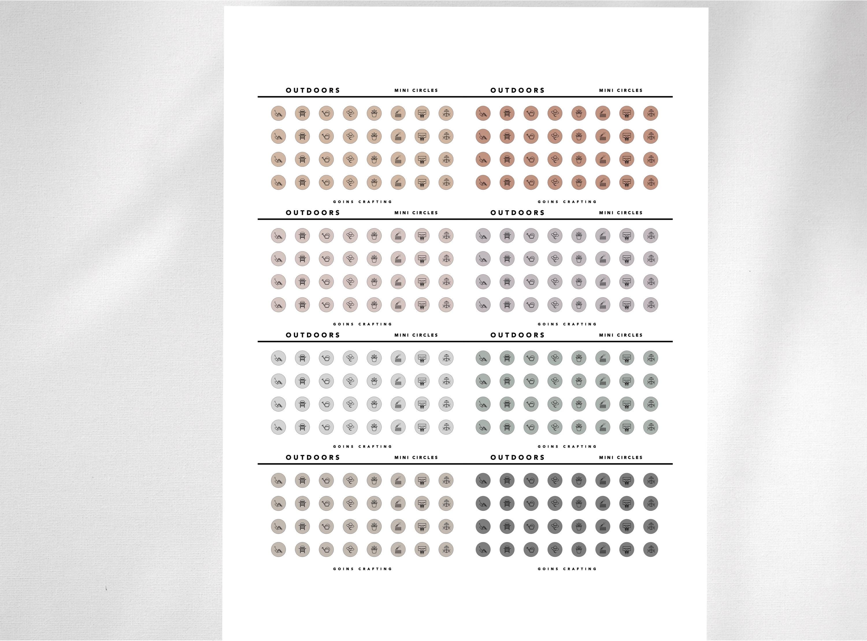 MICRO OUTDOORS Icons, Minimal Icon Stickers, Minimal Planner Stickers ...