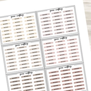 Pegatinas de script de trabajo, pegatinas de encabezado de script, pegatinas de planificador mínimo, pegatinas de diario, pegatinas funcionales, pegatinas digitales, imagen 4