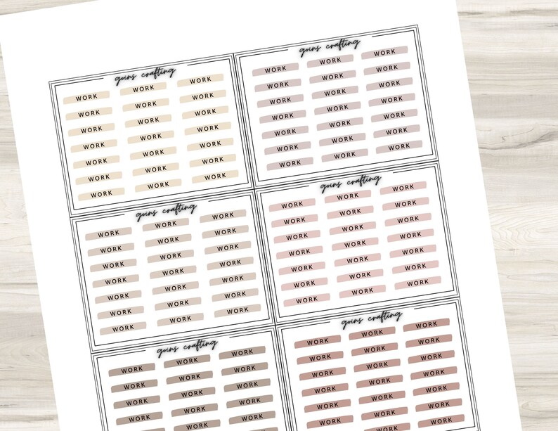 Pegatinas de script de trabajo, pegatinas de encabezado de script, pegatinas de planificador mínimo, pegatinas de diario, pegatinas funcionales, pegatinas digitales, imagen 4