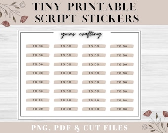 MICRO To Do script stickers, script header stickers, minimal planner stickers, journal stickers, functional stickers, digital stickers