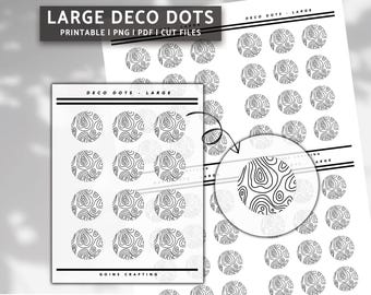 LARGE DECO DOTS, minimal planner stickers, journal stickers, digital stickers, bullet journal, hobonichi