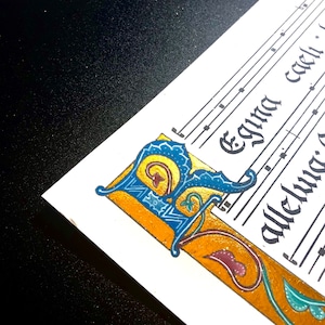 Regina Caeli Illuminated Calligraphy Gregorian Chant, Catholic Easter