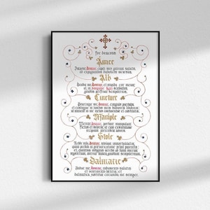 Preghiere per l'investitura del diacono - Stampa cattolica per la decorazione della chiesa della sacrestia, regalo cattolico per diacono, stampa artistica calligrafica, regalo di ordinazione