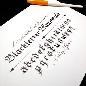 Black Letter Script Worksheet.pdf Blackletter Calligraphy Guide: Gothic Fraktur Miniscule (PDF) - Etsy