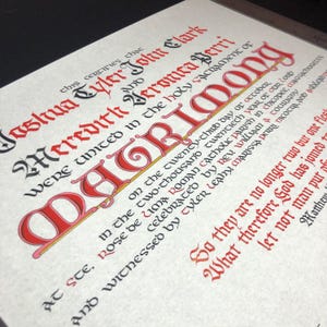 Personalisierte handschriftliche Heiratsurkunde | Benutzerdefinierte Kalligraphie | Katholische Hochzeitsgeschenk | Andenken Gelübde | Blattgold Option