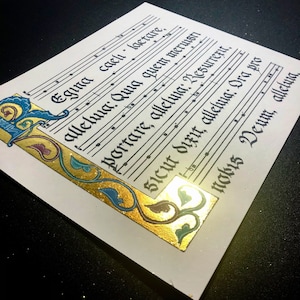Regina Caeli Illuminated Calligraphy Gregorian Chant, Catholic Easter