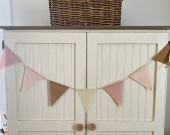 Boho Spring Rainbow Cotton-Linen Bunting Garland