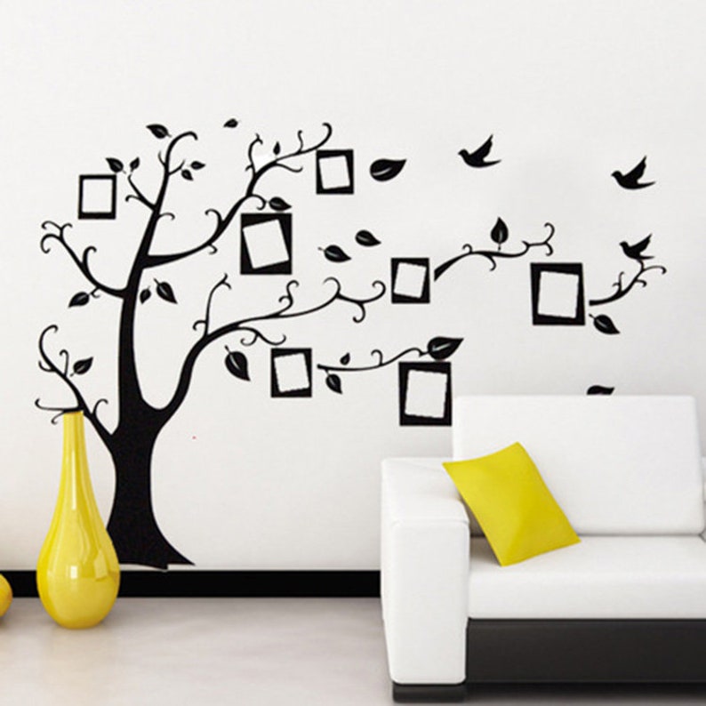 Tree Wall Stickers Family Hope Of Life Black Decals Photo Frame Art Decorative Sticker For Home Living Room