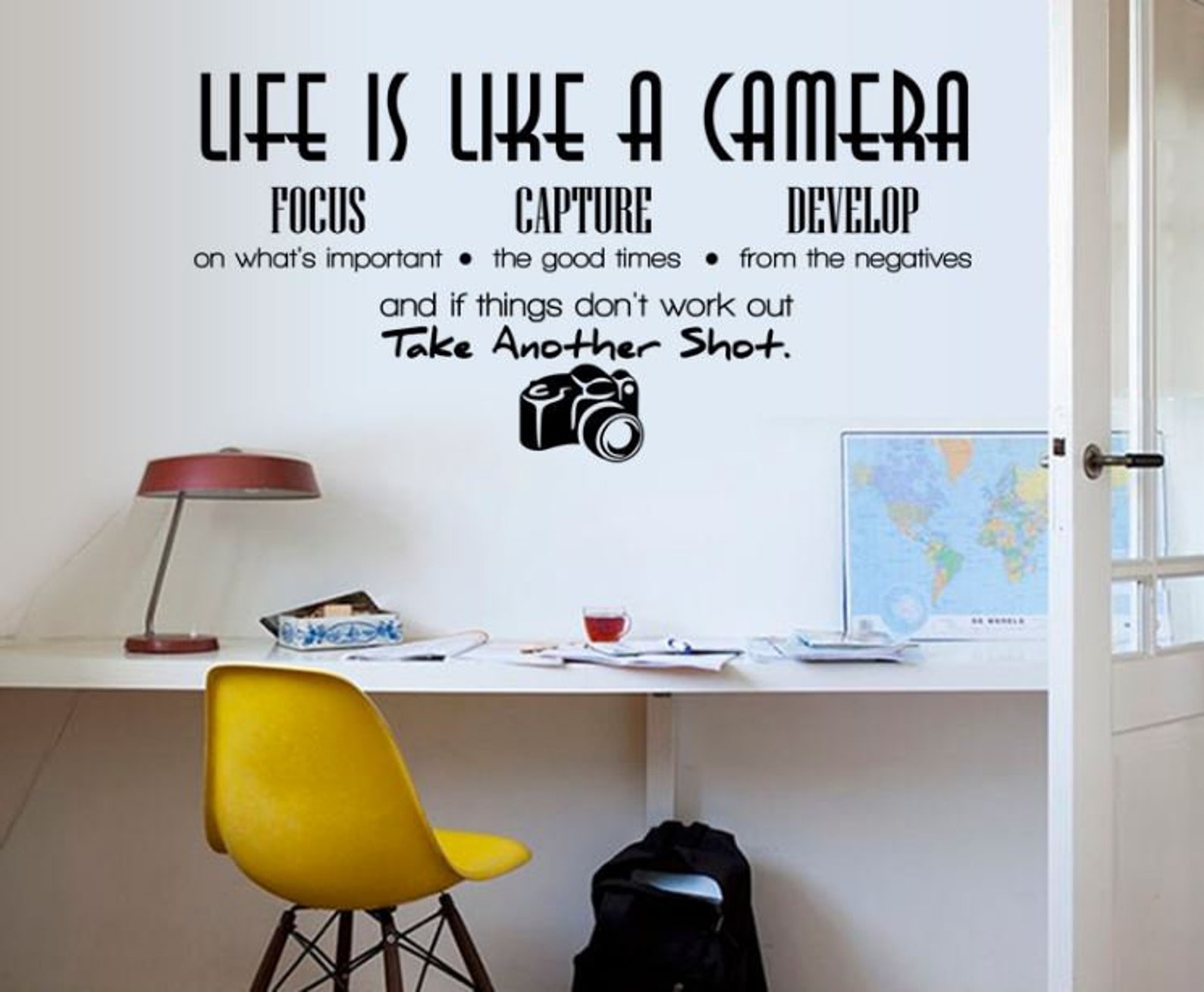 La vida es como una cámara vinilo paredes calcomanías pared | Etsy