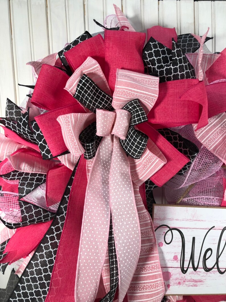 Pink Flamingo Welcome SpringSummer Wreath