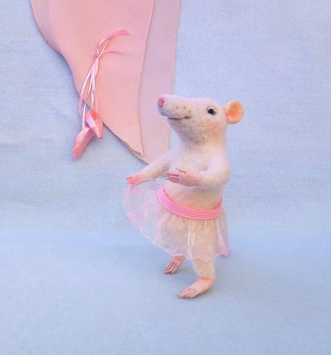 White ballet mouse doll Rat ballerina figurine Mouse soft Etsy