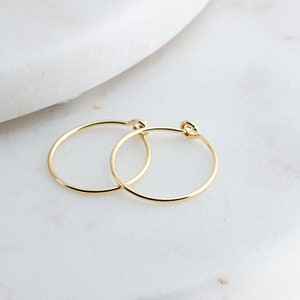 14K Gold Filled Small Hoop Earrings for Cartilage Helix Nose Tragus, 12mm Tiny Thin Huggie Piercing Hoop Ring 22 Gauge