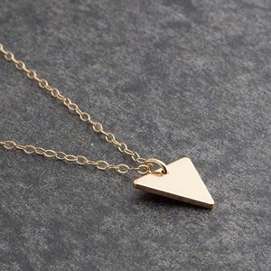 Stainless Steel Triangle Charm Necklace, Triangle Steel Charm Pendant, Lariat Necklace, Minimalist Jewelry, Dainty Jewelry