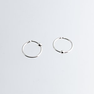 Sterling Silver Small Hoop Piercing Earrings for Cartilage Helix Nose Tragus 8mm Tiny Thin Huggie Piercing Hoop Ring 22 Gauge