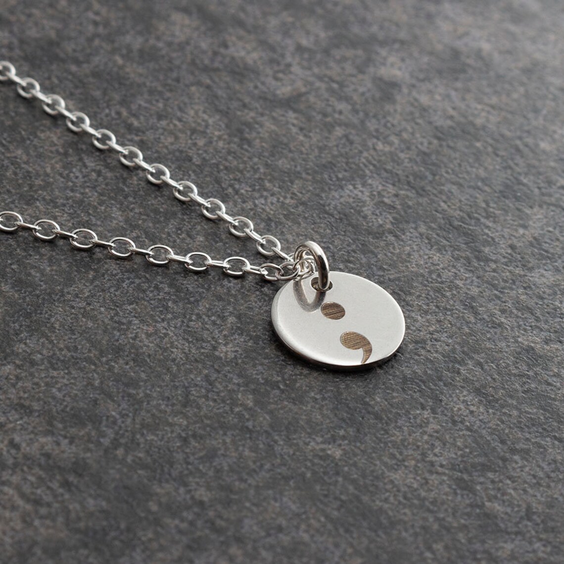Engraved Stainless Steel Anti Tarnish Charm Necklace Etsy
