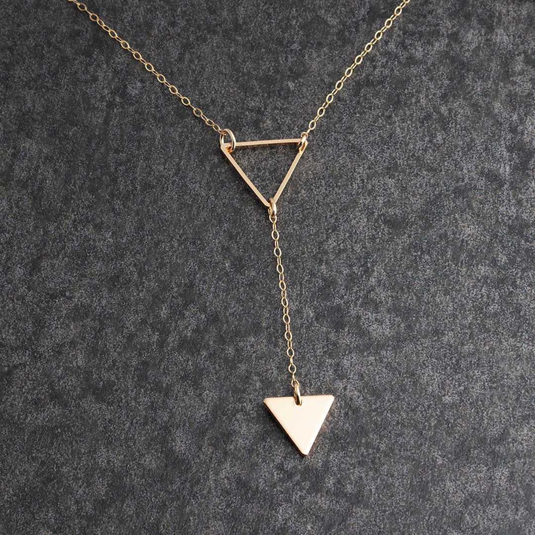 Stainless Steel Triangle Charm Necklace Triangle Steel Charm - Etsy
