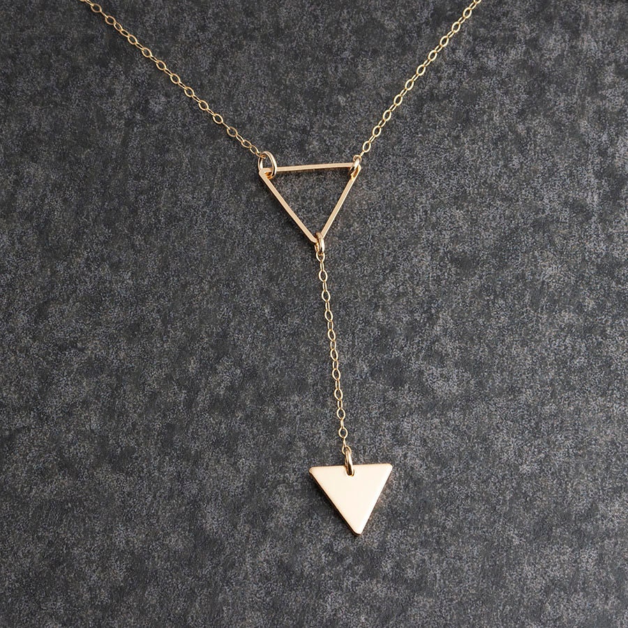 Stainless Steel Triangle Charm Necklace Triangle Steel Charm | Etsy