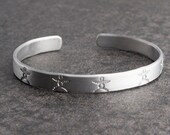 Stamped Aluminum Cuff Bracelet Hand Stamped Secret Message Inspirational Handmade