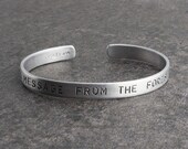 Message From The Forrest Aluminum Cuff Hand Stamped Secret Message Inspirational Handmade Bracelet
