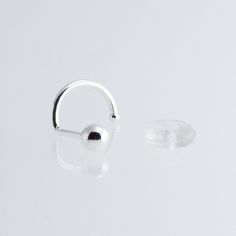 Nose Screw Sterling Silver Ball Nose Cartilage 21 Gauge Stud Etsy