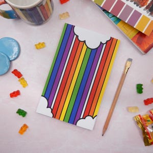 Rainbow Cloud Notebook softcover lay flat 5x8 inches 120 pages lined