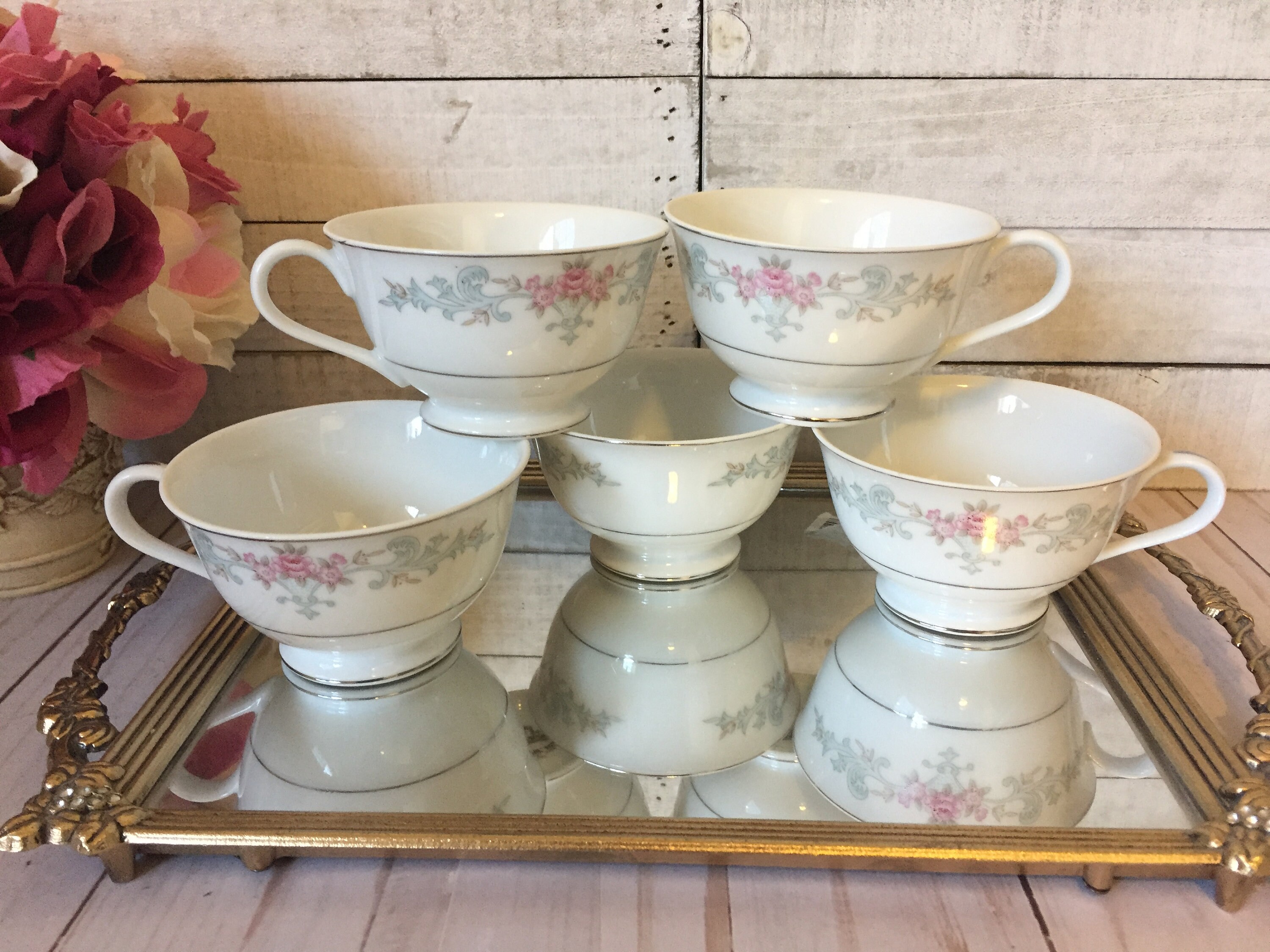 Harmony House Jennifer 3854. Vintage Tea Cups Set of 5. Etsy