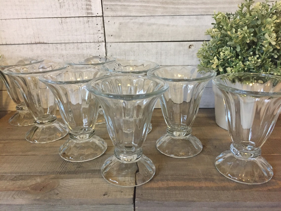 Libbey Ice Cream Sundae Glasses. Vintage Dessert Cups Set of Etsy