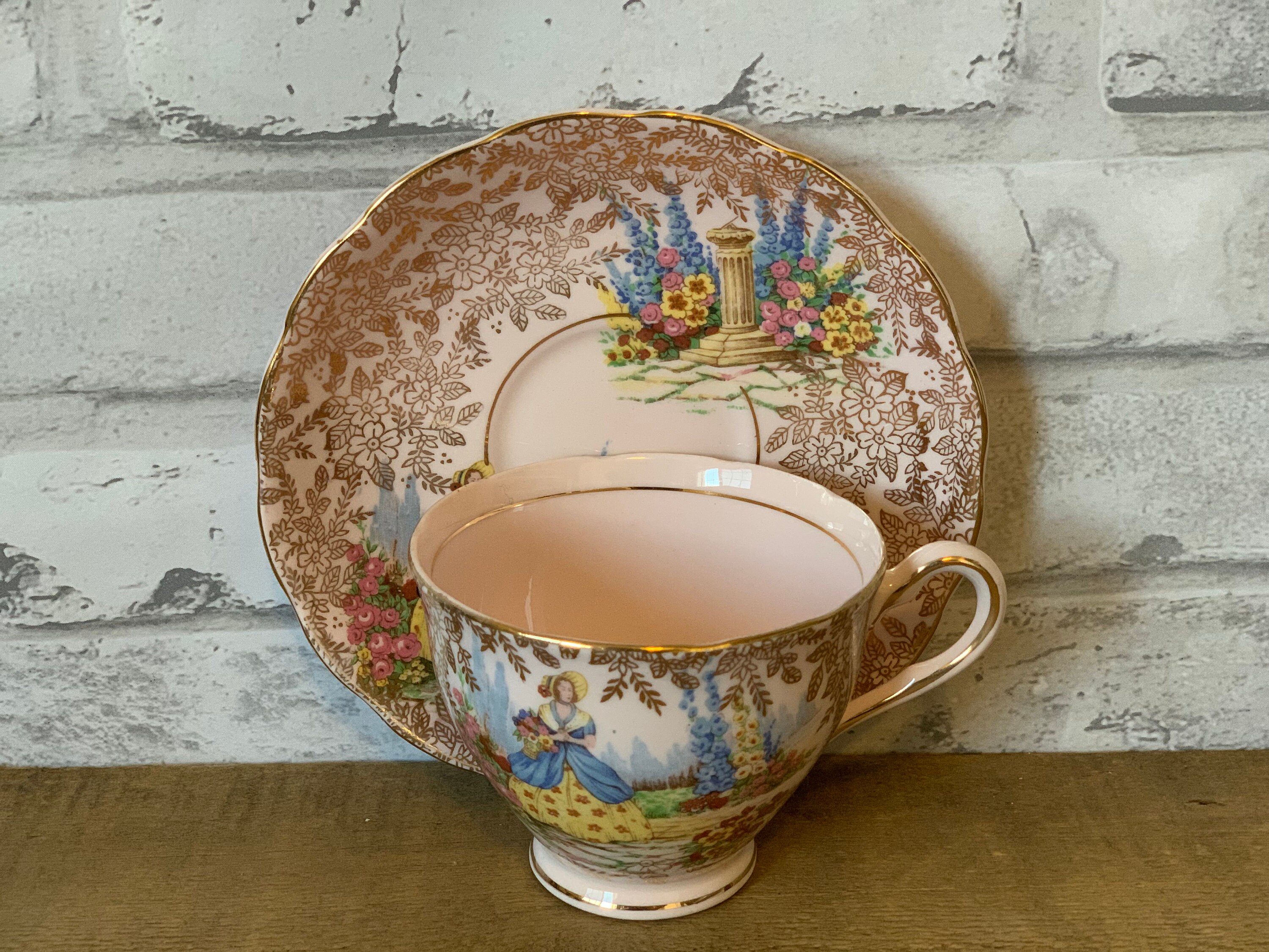 Vintage COLCLOUGH Bone China Tea Cup and Saucer Made in Vintage COLCLOUGH Bone China Tea Cup and Saucer Made in