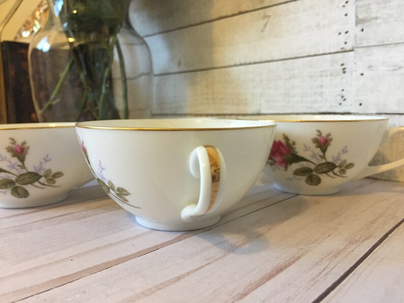 Vintage Moss Rose by Japan Tea Cups Set of 4. Porcelain Etsy