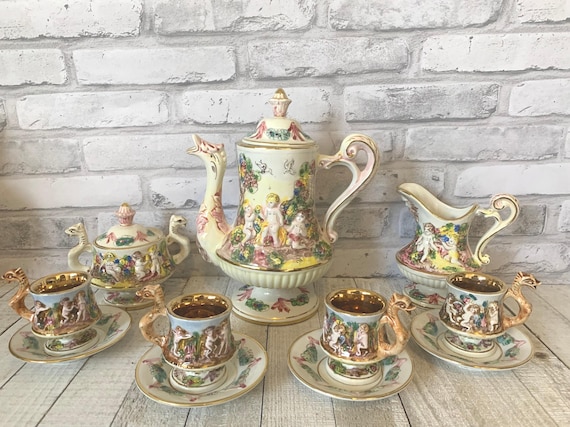R，CAPODIMONTE  ITALY ポット Huge_Capodimonte_Floral_Porcel