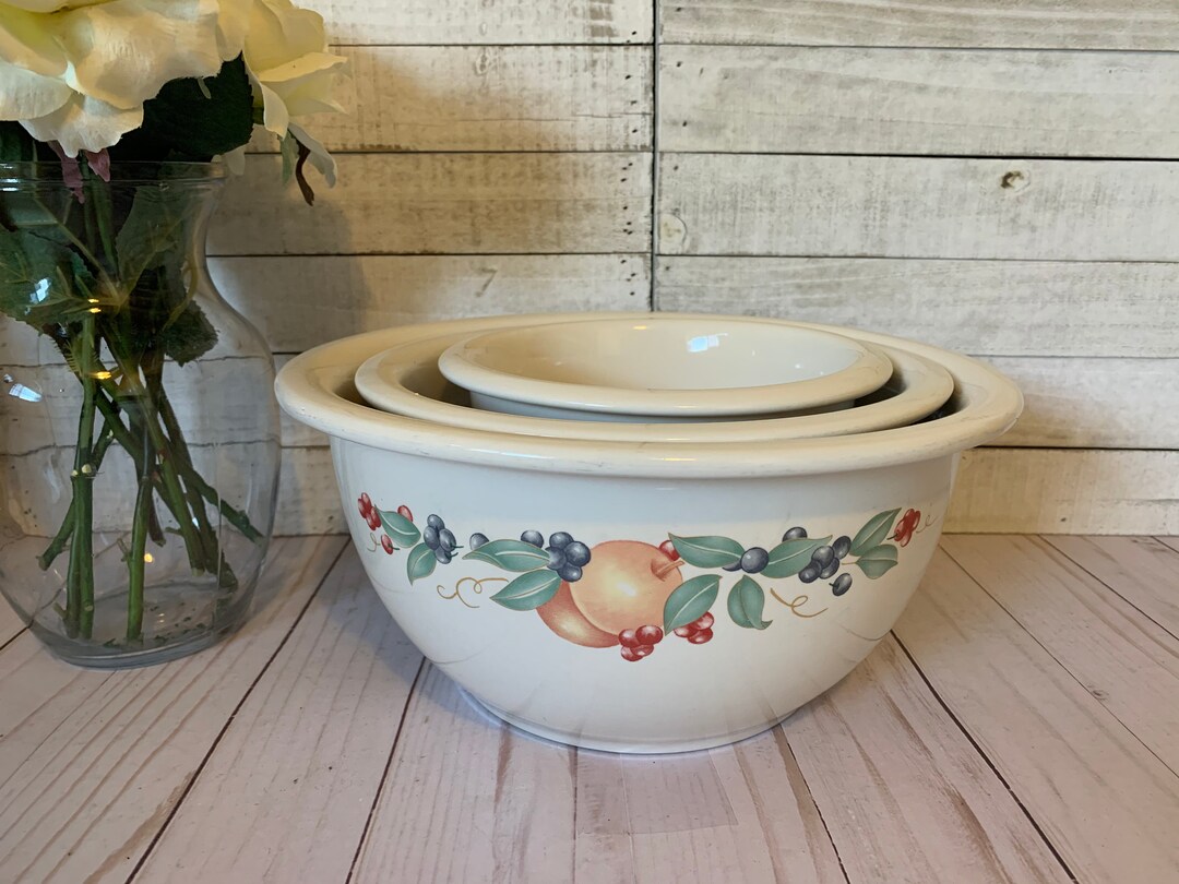 Corelle Coordinates abundance Stoneware Mixing Bowls Set of 3. Vintage