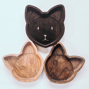 EARTH DAY SALE - Hardwood Cat Tray, Catchall Tray, Trinket Dish, Kitty Tray, Halloween Decor | Made in America
