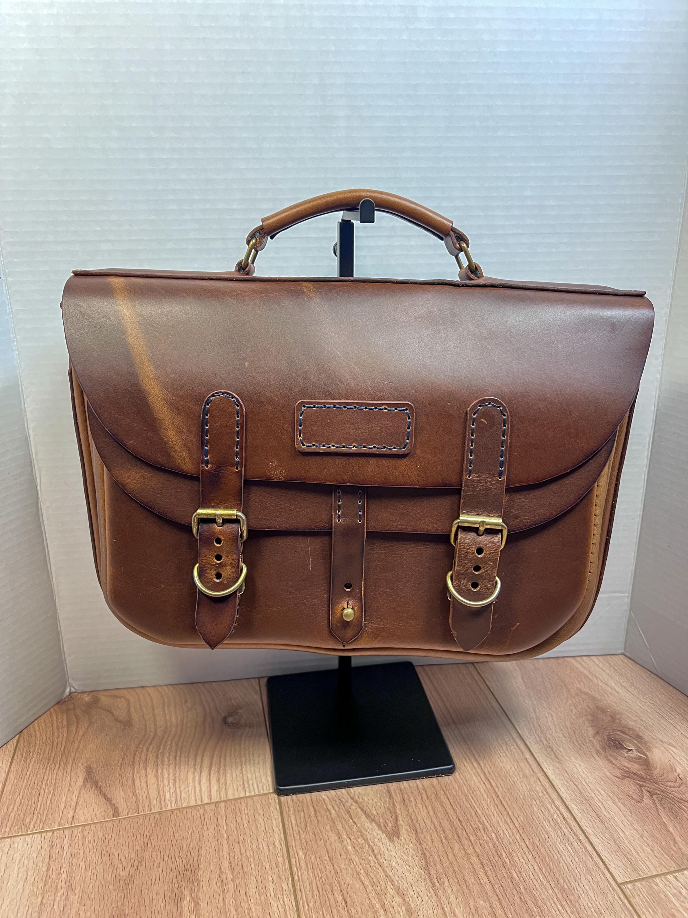 Chocolate Brown Medium Sized Briefcase with laptop space - Etsy 日本
