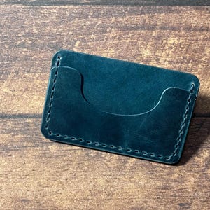 3 Pocket Card plus Cash Leder Geldbörse in Aqua/Türkis