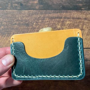 3 Echtleder Geldbörse aus pflanzlich gegerbtem natur pflanzlich gegerbtem Leder mit Aqua Pocket